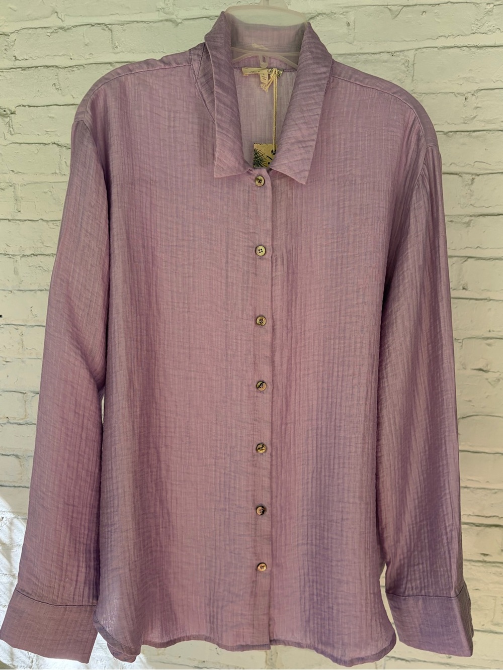 MYSTREE Lilac Button-Up Shirt
